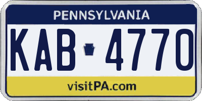 PA license plate KAB4770