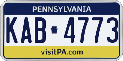 PA license plate KAB4773