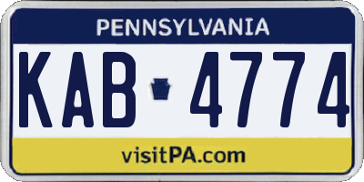 PA license plate KAB4774