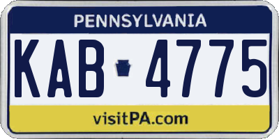 PA license plate KAB4775