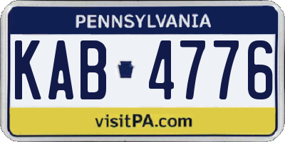 PA license plate KAB4776