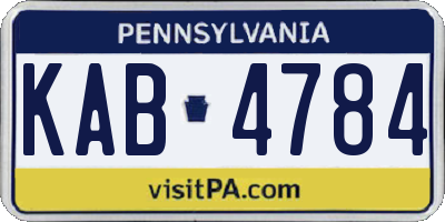 PA license plate KAB4784