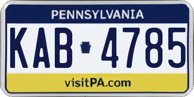 PA license plate KAB4785