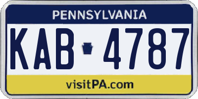 PA license plate KAB4787