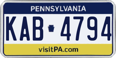 PA license plate KAB4794
