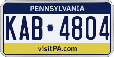 PA license plate KAB4804