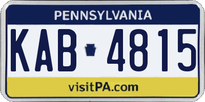 PA license plate KAB4815