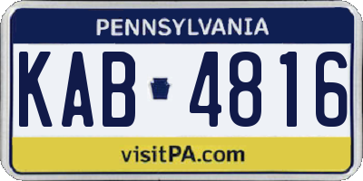 PA license plate KAB4816