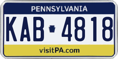 PA license plate KAB4818