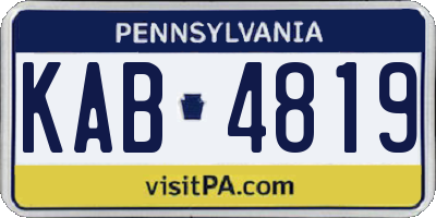 PA license plate KAB4819