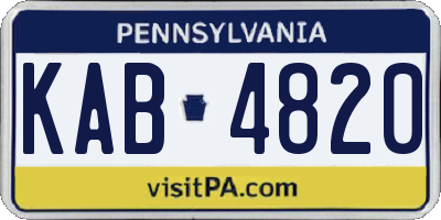 PA license plate KAB4820