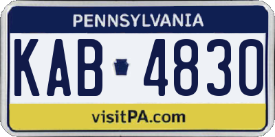 PA license plate KAB4830