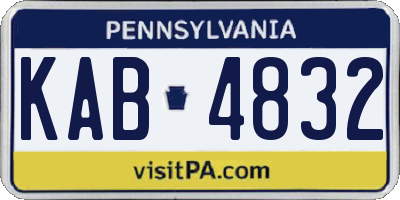 PA license plate KAB4832