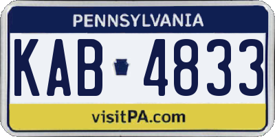 PA license plate KAB4833