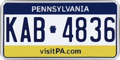 PA license plate KAB4836
