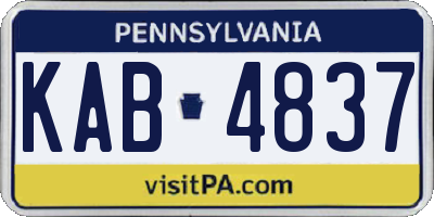 PA license plate KAB4837