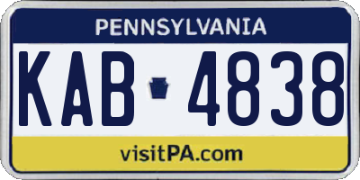 PA license plate KAB4838