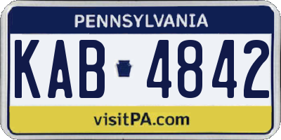 PA license plate KAB4842