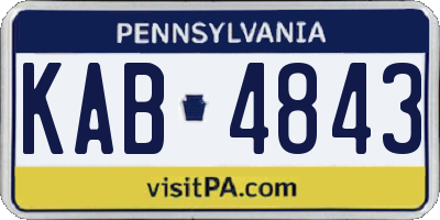 PA license plate KAB4843