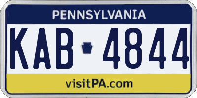 PA license plate KAB4844