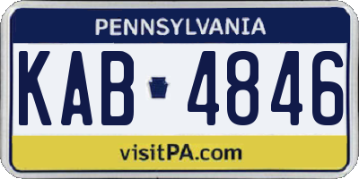 PA license plate KAB4846