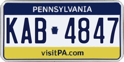 PA license plate KAB4847