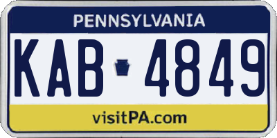 PA license plate KAB4849
