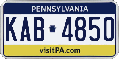 PA license plate KAB4850
