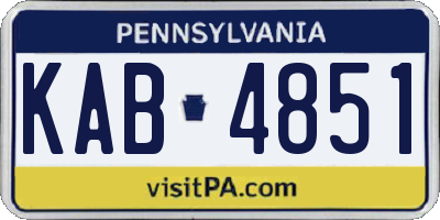 PA license plate KAB4851