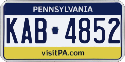 PA license plate KAB4852