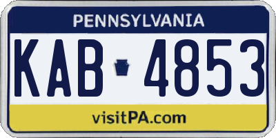 PA license plate KAB4853