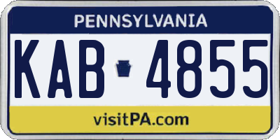 PA license plate KAB4855
