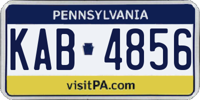 PA license plate KAB4856