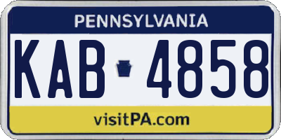PA license plate KAB4858