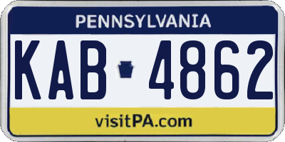 PA license plate KAB4862