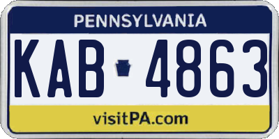 PA license plate KAB4863