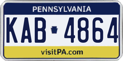 PA license plate KAB4864