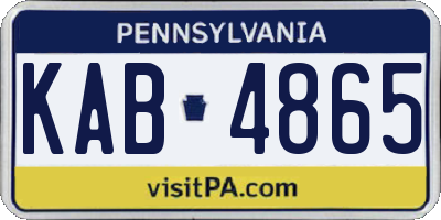 PA license plate KAB4865