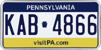 PA license plate KAB4866