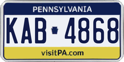 PA license plate KAB4868