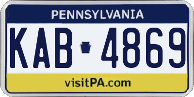 PA license plate KAB4869