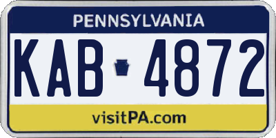 PA license plate KAB4872
