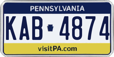 PA license plate KAB4874