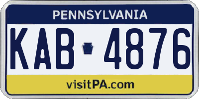 PA license plate KAB4876