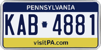 PA license plate KAB4881