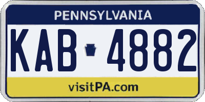 PA license plate KAB4882