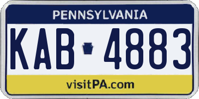 PA license plate KAB4883