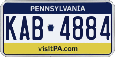 PA license plate KAB4884