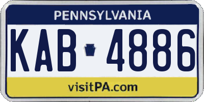 PA license plate KAB4886