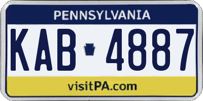 PA license plate KAB4887